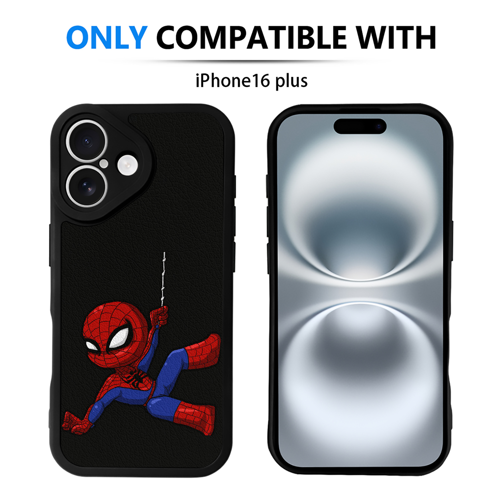 Spider Man スパイダーマン 【iPhone 16シリーズ対応】シリコンスマホケース（レザー調） 材質：シリコン